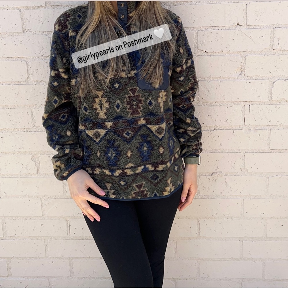 Weatherproof Sweater Fleece Pullover Sweatshirt Snap T NEW
